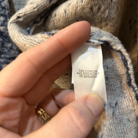 NWT Pure Jill Snap Front Cardigan Sweater Size M Paisley Printed Fabric Eyelet - Picture 9 of 10